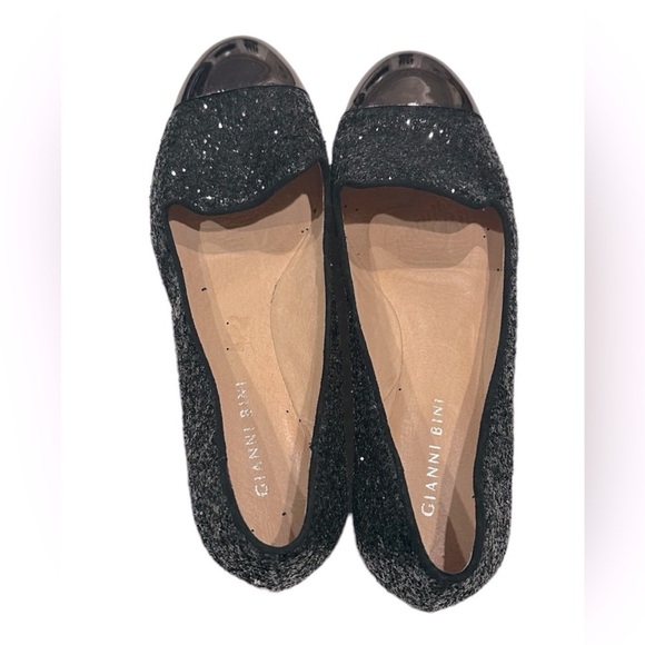 Black Gianni Bini Sparkle Glitter Round Toe Ballet Flat Loafers Size 7 - Picture 4 of 5